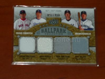 2009 Ballpark Collection QUAD SWATCH MEMORABILIA #400 JERSEY 1.